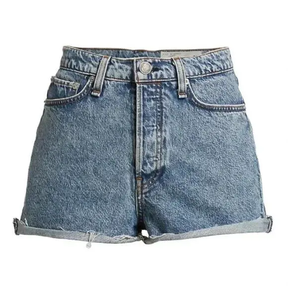 Rag Bone Maya High-rise Denim Shorty Shorts Womens Size 31 10