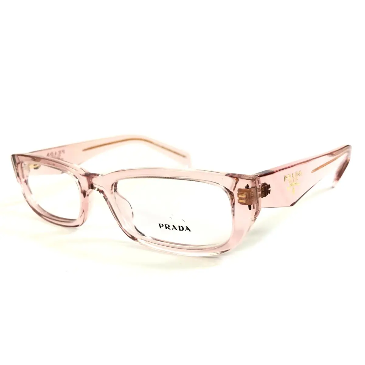 Prada Eyeglasses Frames VPRB05 19Q-1O1 Transparent Peach Rectangle 54-19-145