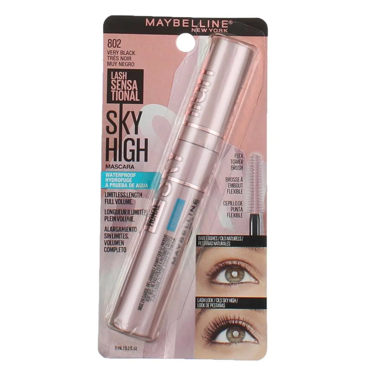 6 Pack Maybelline New York Lash Sensational Sky High Mascara Very Black