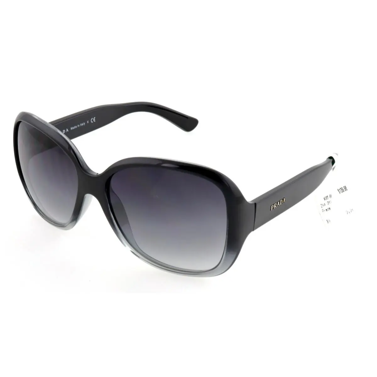 Prada SPR27M ZXA-3M1 60mm Black Gradient Gray Oversized Sunglasses Italy