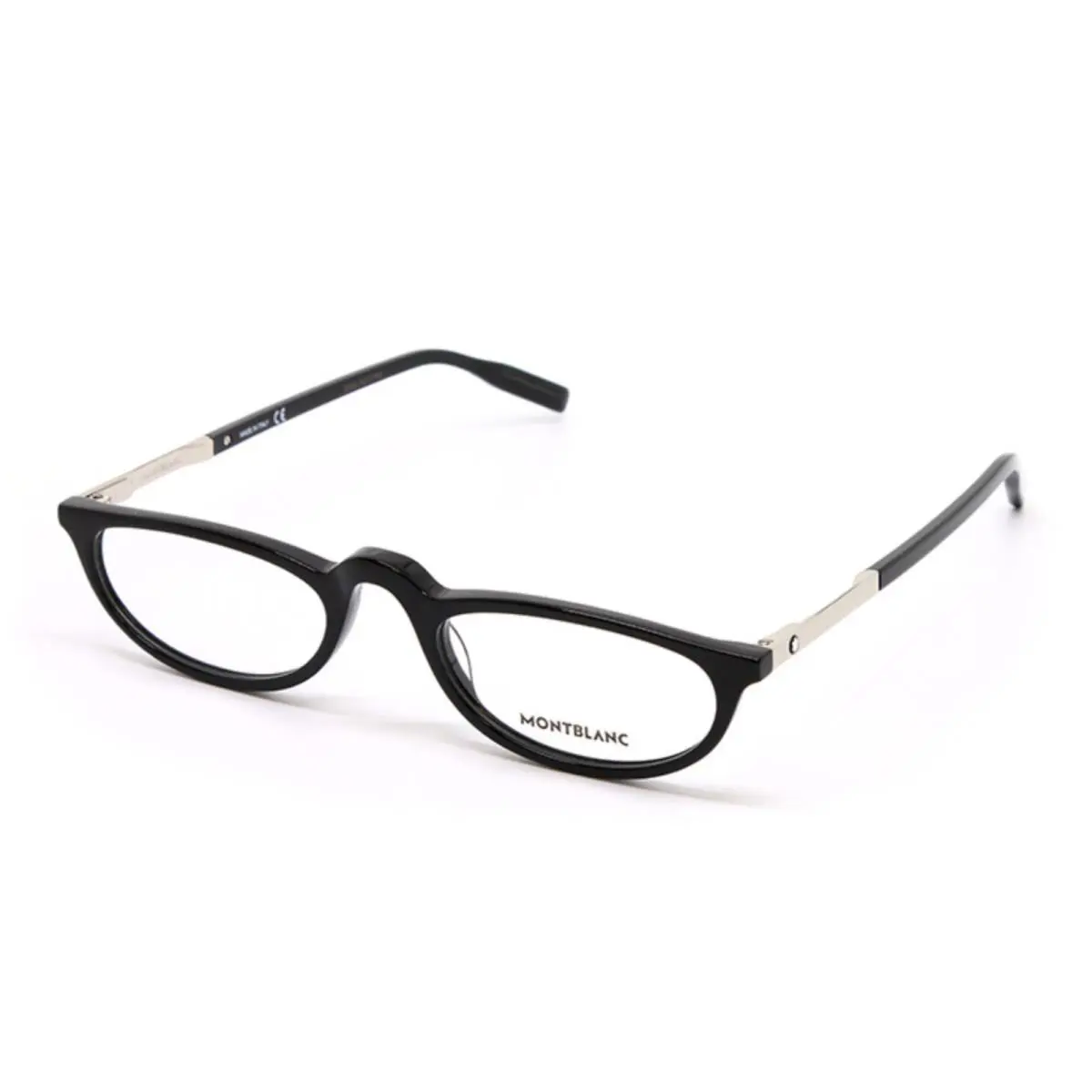 Montblanc Half-eyes Eyeglasses MB0024O 001 53-21 155 Black Silver Frames