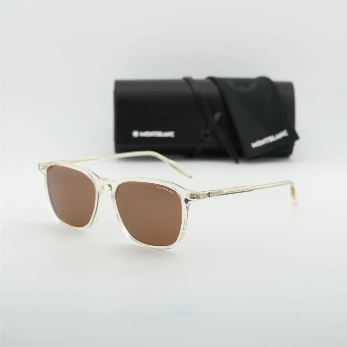 Montblanc MB0082SA 004 Transparent Yellow/brown 55-17-150 Sunglasses