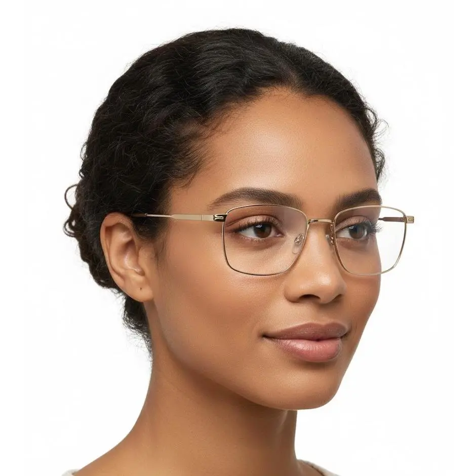 Montblanc Square-frame Metal Eyeglasses Women Fashion
