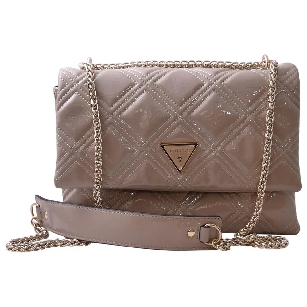 Deesa Women`s Handbag Taupe Patent by Guess