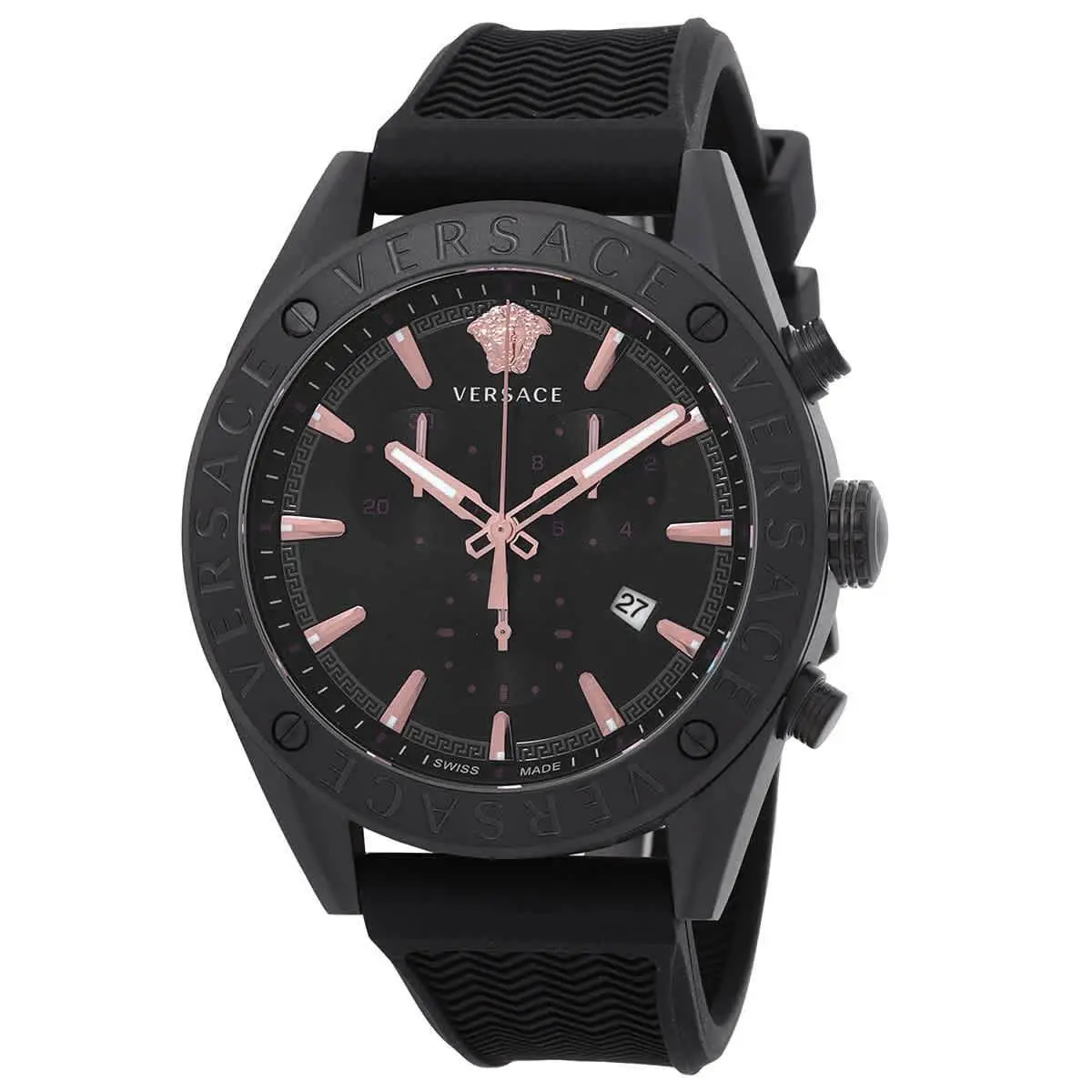 V-chrono Quartz Black Dial Men`s Watch VEHB00419 by Versace
