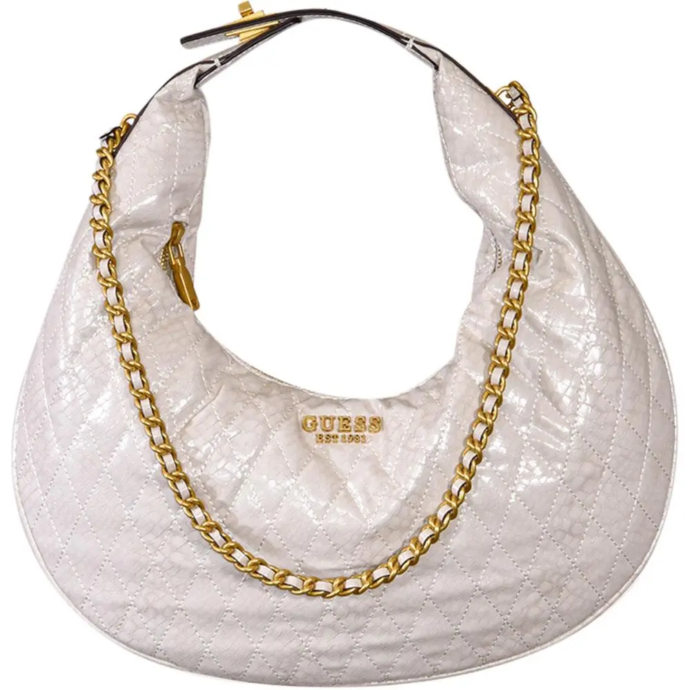 Women`s Dema Handbag Quilted Hobo Bag Grey by Guess