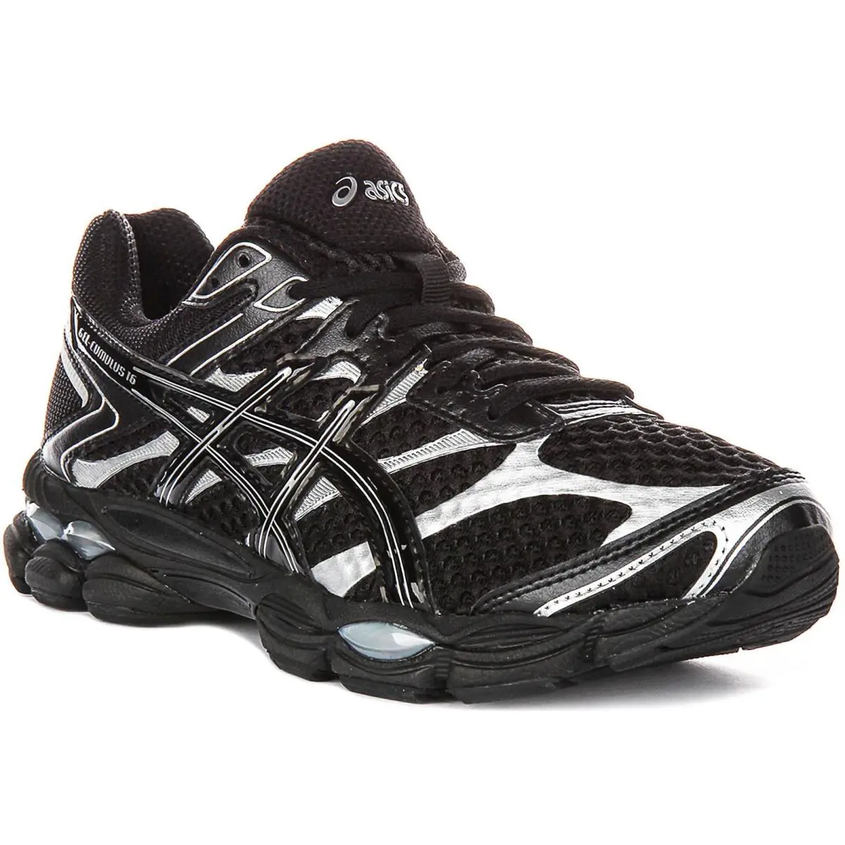 Asics Gel Cumulus 16 Cushion Mesh Womens Sneakers In Black Silver US 4 - 9