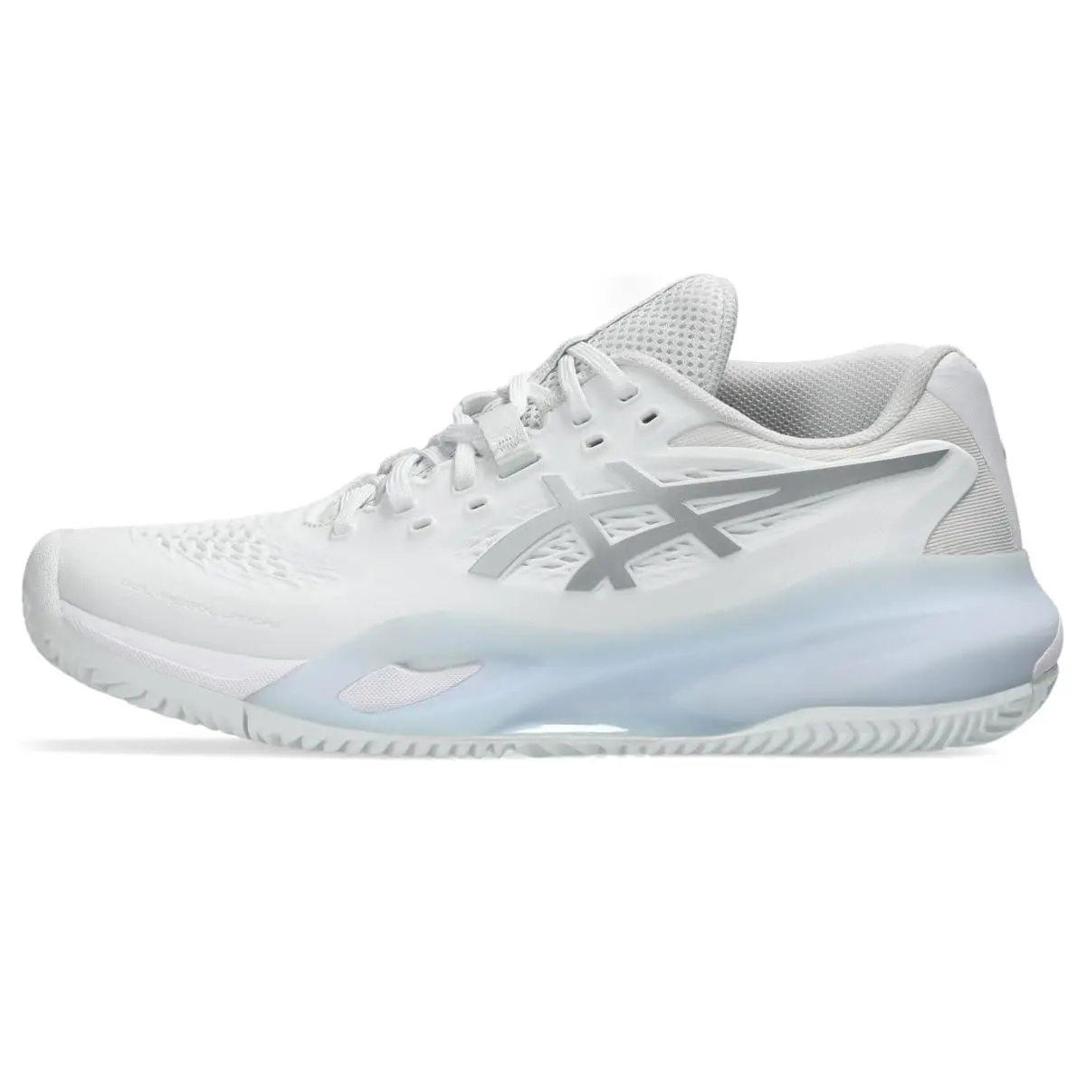 Asics Women`s Gel-resolution X Clay Tennis Shoes 8.5 White/pure Silver - white pure silver