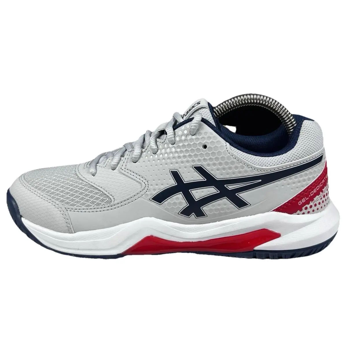 Asics Men`s Gel Dedicate 8 Pickleball Shoes Size 7.5 Concrete Gray 1041A409-020