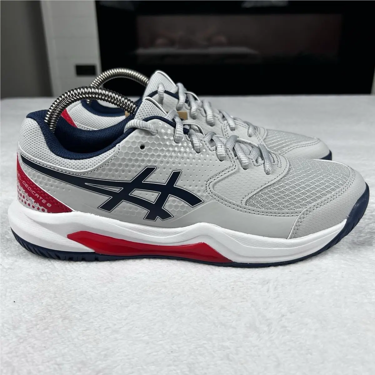 Asics shoes - ASICS Gel Dedicate 8 Pickleball Shoes - 1041A409-020 - Gray (UPC: 0197298445825) 8