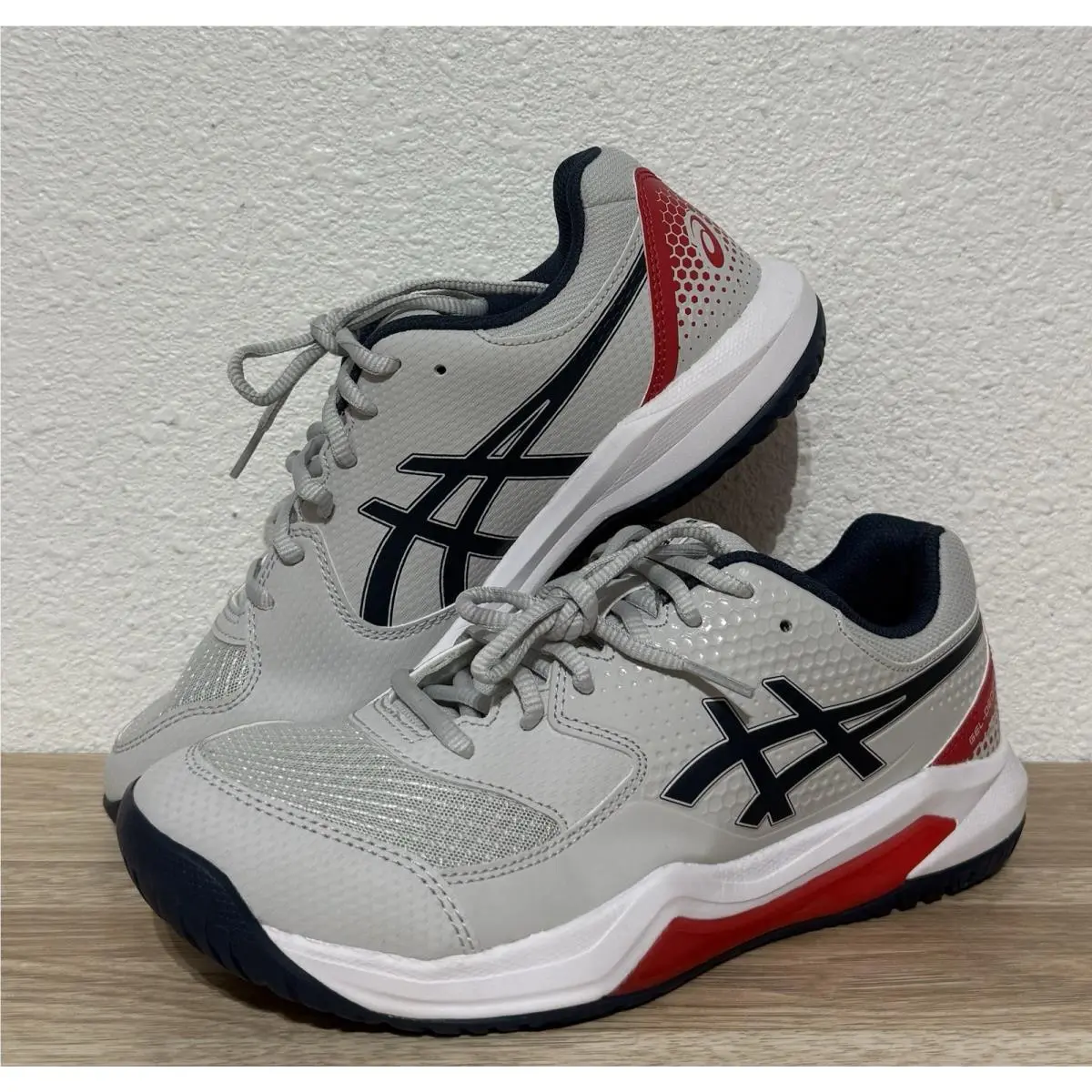 Asics Men`s Gel Dedicate 8 Pickleball Shoes 1041A409-020 Concrete/night Sky Sz 8