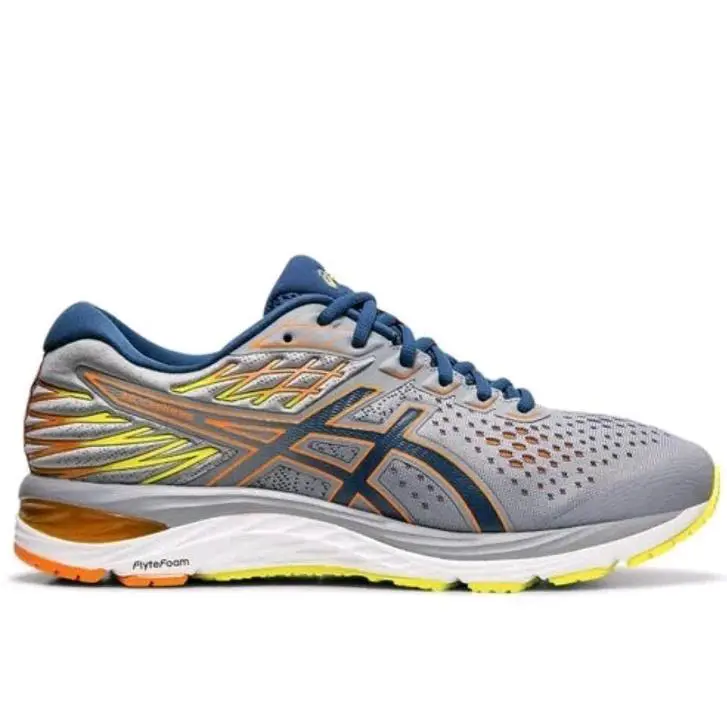 Asics Gel-cumulus 21 Men’s Athletic Running Shoes Color Gray Blue Yellow Size 11