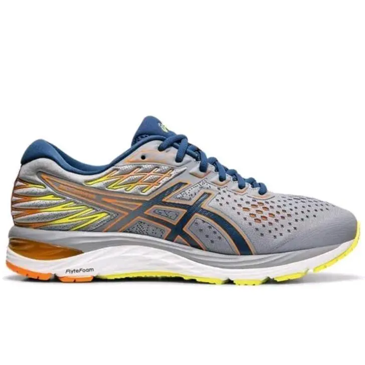 Asics shoes - GEL-Cumulus 21 - Gray, Blue, Yellow & White (UPC: 193604016659) 2