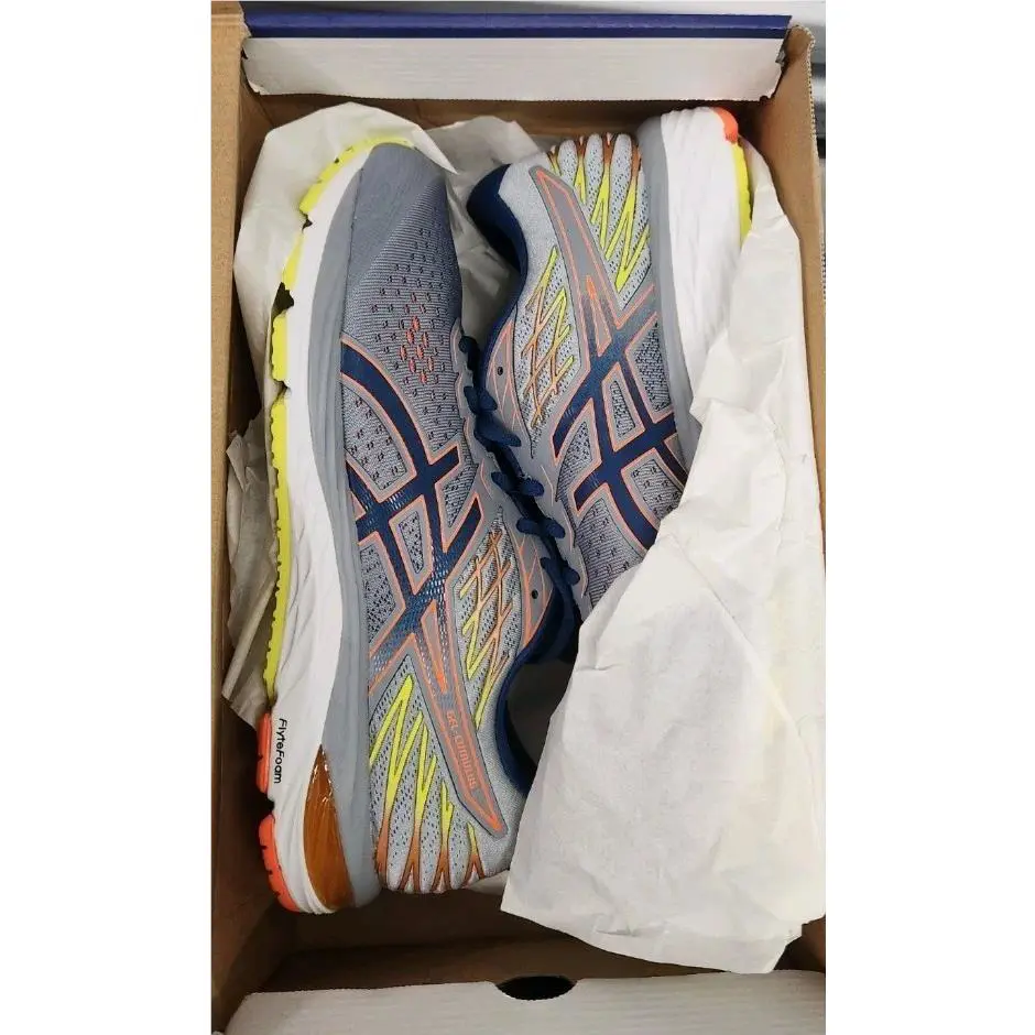 Asics shoes - GEL-Cumulus 21 - Gray, Blue, Yellow & White (UPC: 193604016659) 4