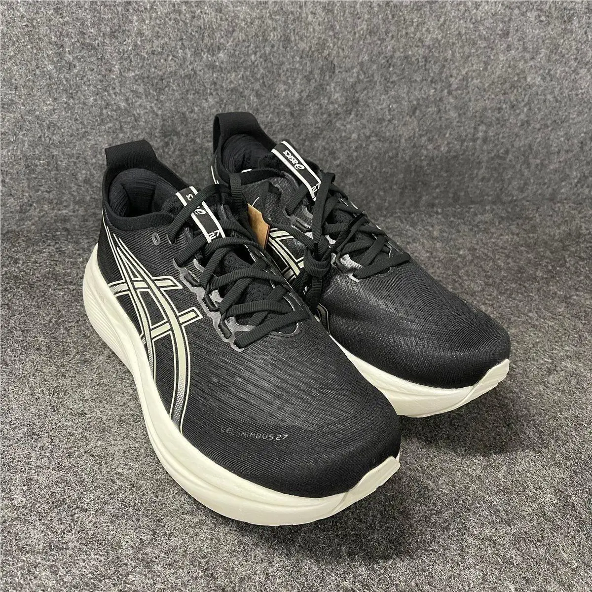 Asics Gel Nimbus 27 Wide Running Shoes Men`s Size 9.5 Black Lake Grey