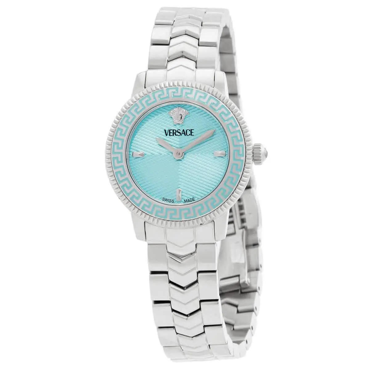 V-icon Quartz Turquoise Dial Ladies Watch VEUCA0324 by Versace