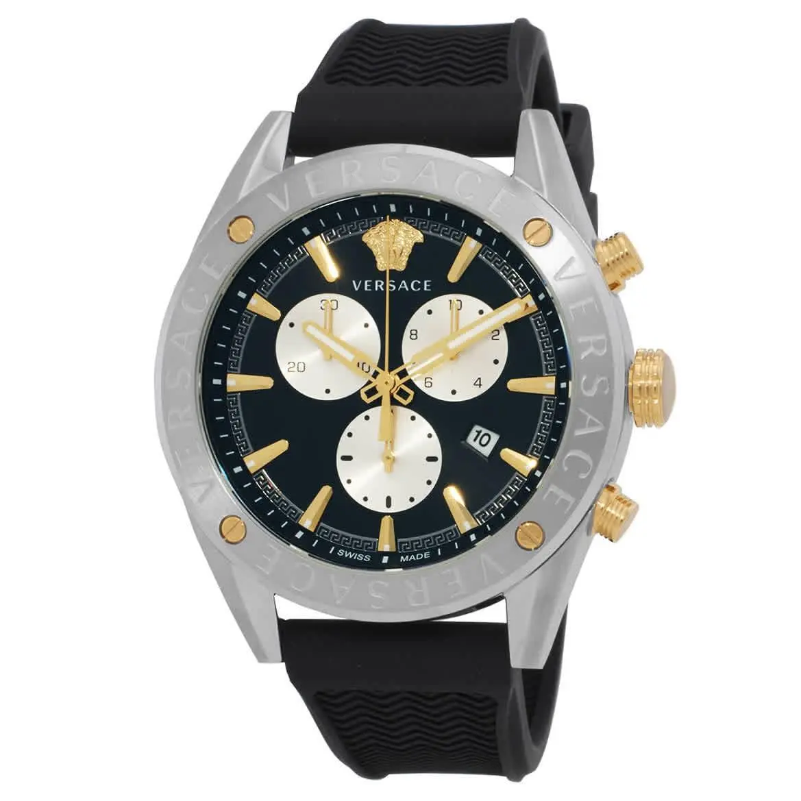 Versace V-chrono Chronograph Quartz Black Dial Men`s Watch VEHB00119