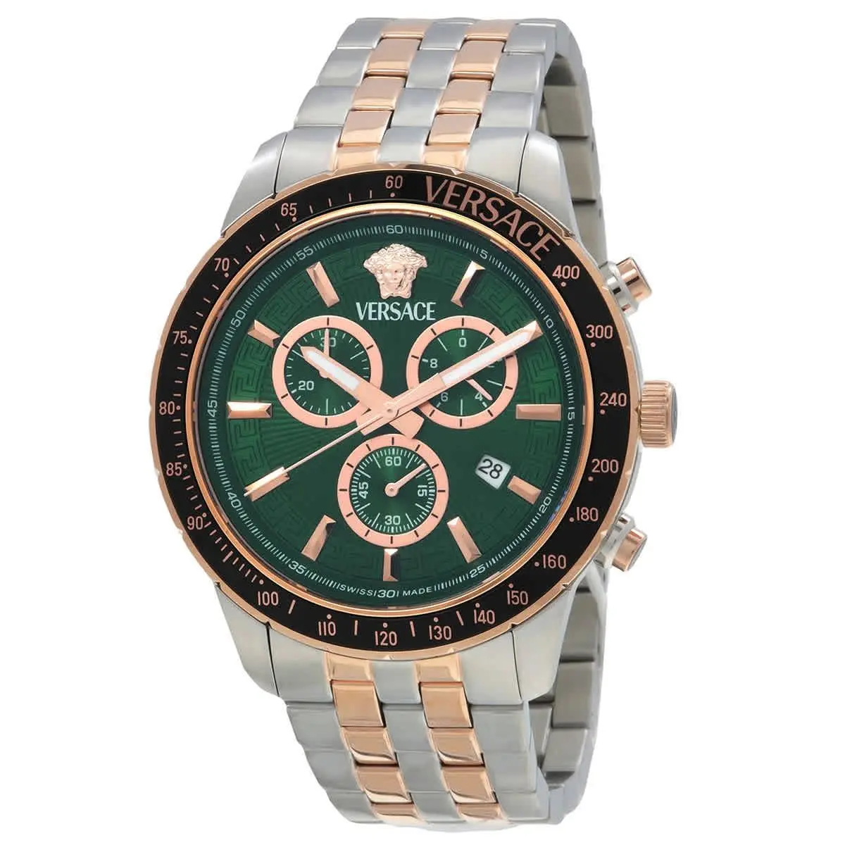 Versace Sport Chrono Quartz Green Dial Men`s Watch VEZCA0424
