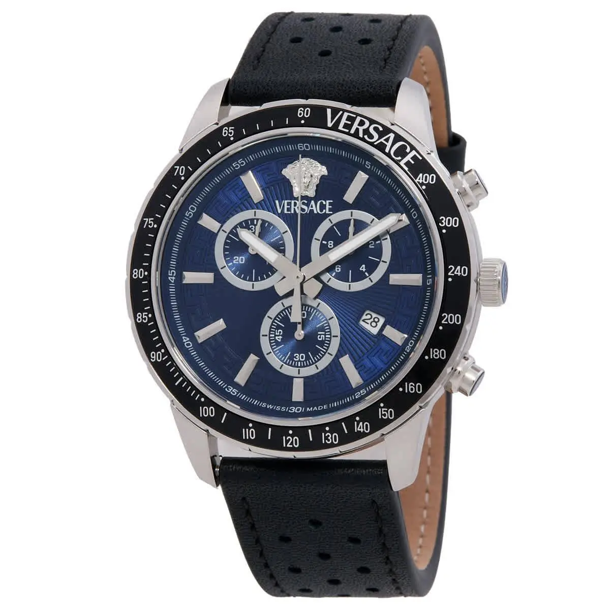 Versace Sport Chrono Quartz Blue Dial Men`s Watch VEZCA0124