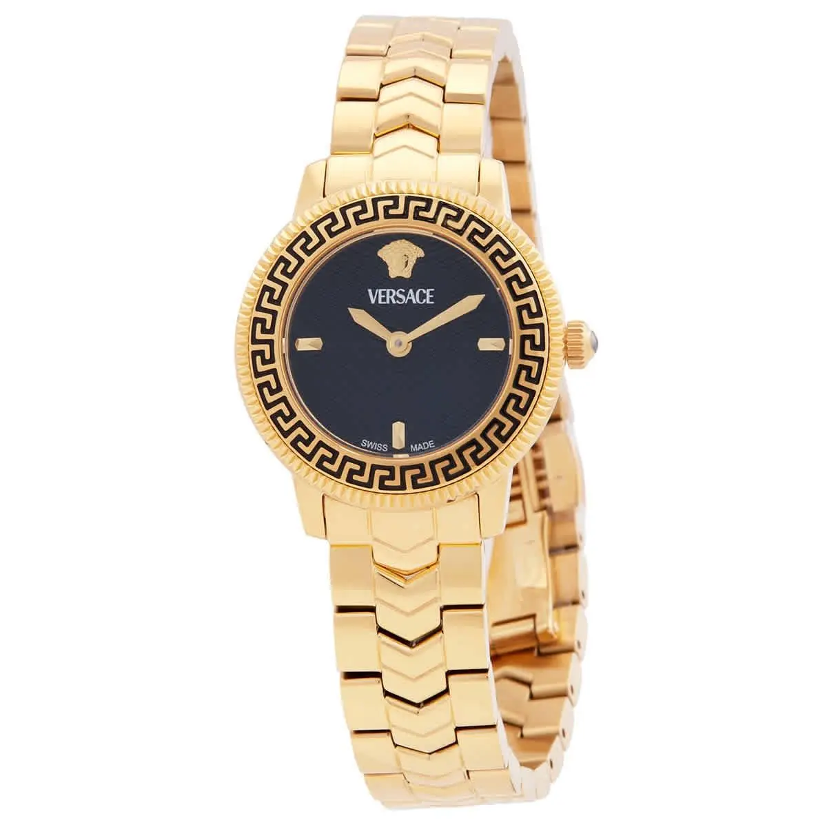 Versace V-icon Quartz Black Dial Ladies Watch VEUCA0824