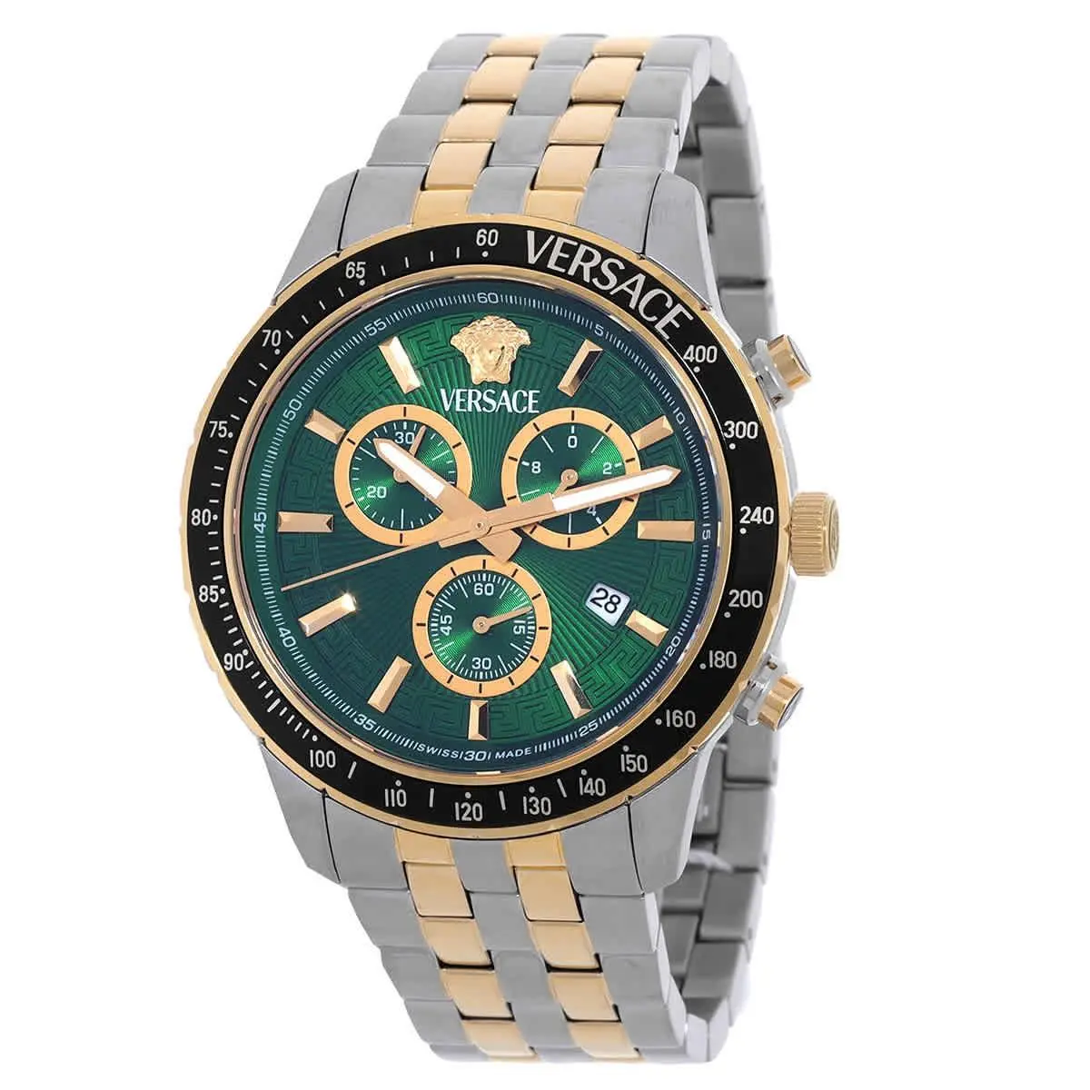 Versace Sport Chrono Quartz Green Dial Men`s Watch VEZCA0524