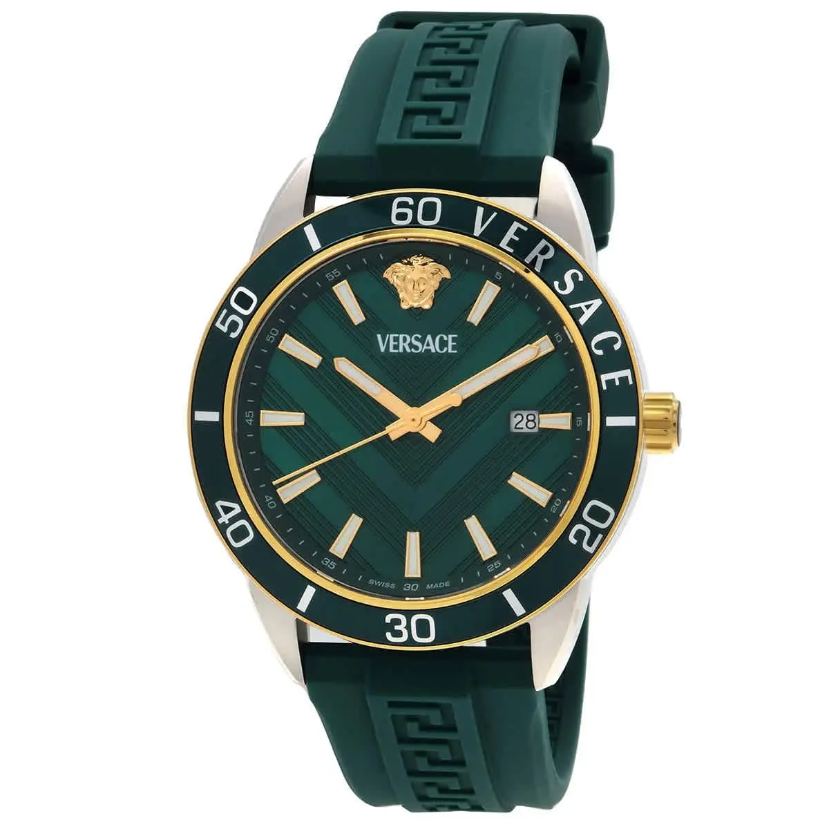 Versace Greca Urban Quartz Green Dial Men`s Watch VEYCA0124