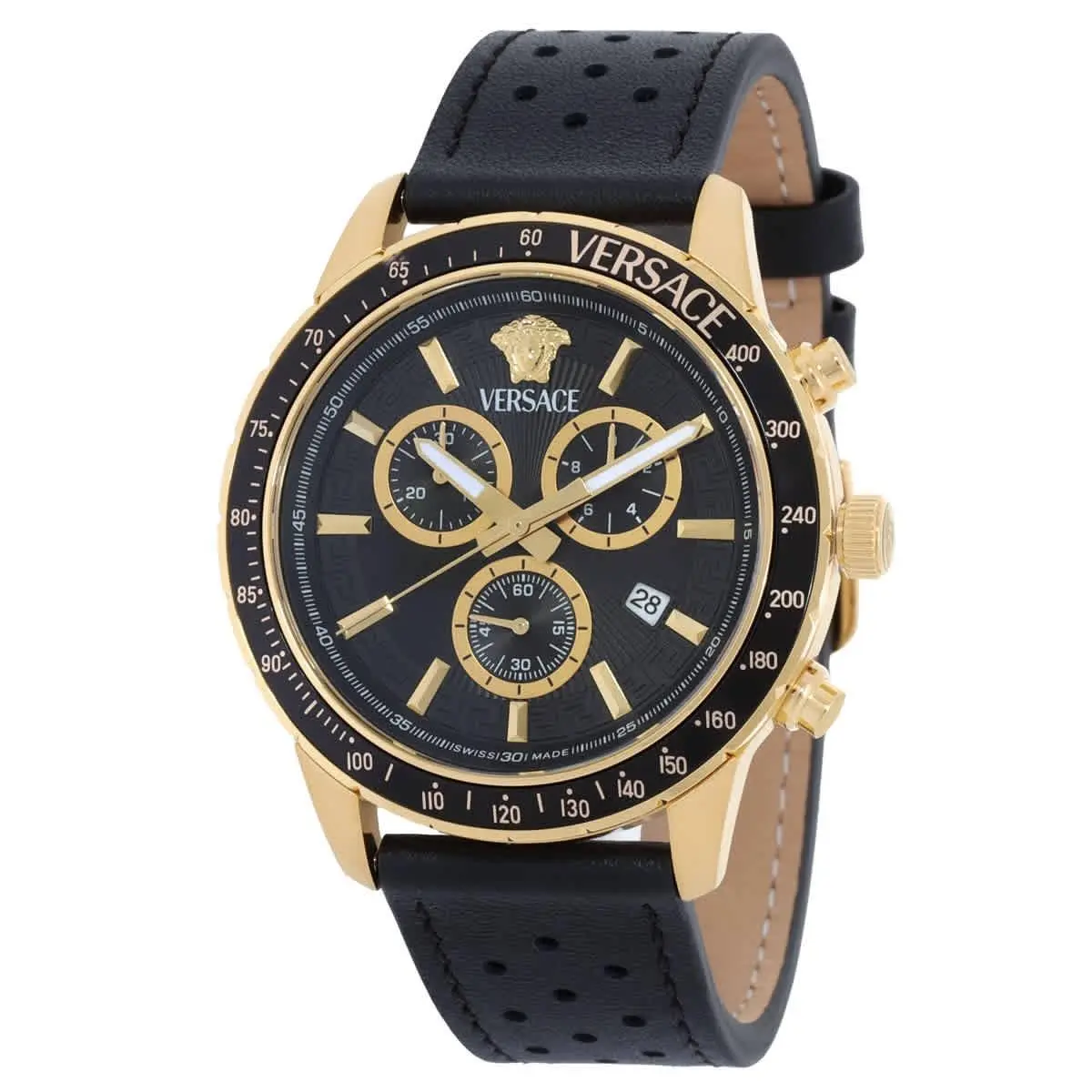 Versace Sport Chrono Quartz Black Dial Men`s Watch VEZCA0224