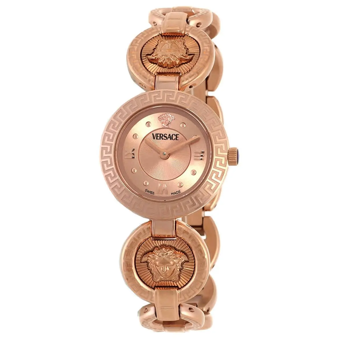 Versace Greca Jewel Quartz Rose Gold Dial Ladies Watch VEWCA0424