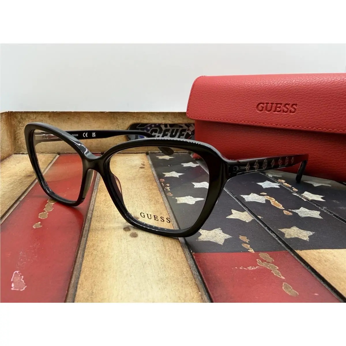 Guess GU50115/V 001 Black 54mm Eyeglasses Option To Add RX