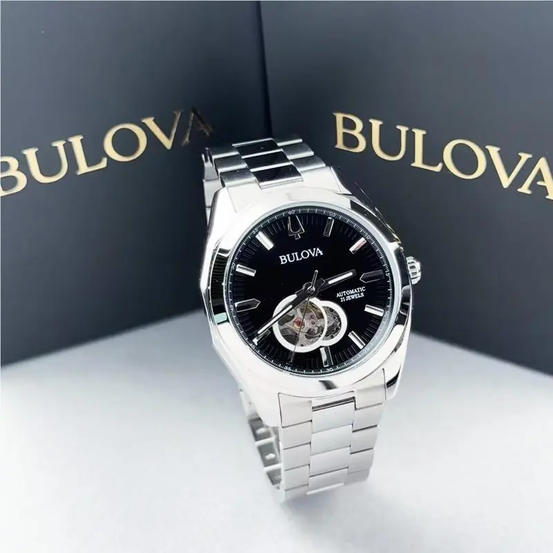 Bulova Surveyor 96A270 Black Dial Automatic Stainless Steel Men`s Watch 42mm