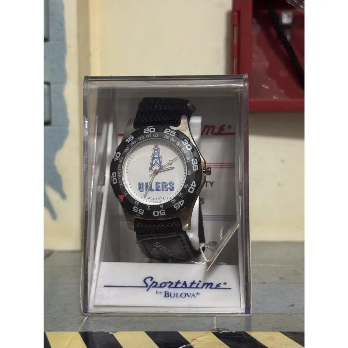1998 Houston Oilers Sportstime Watch By Bulova Box Booklet Jeff Fischer Auto’d