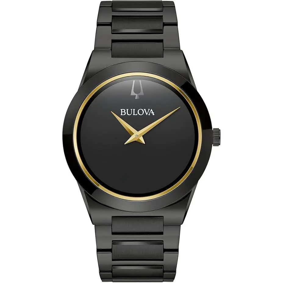 Bulova Millennia Modern Black Ion-plated Stainless Steel Mens Watch 98A313