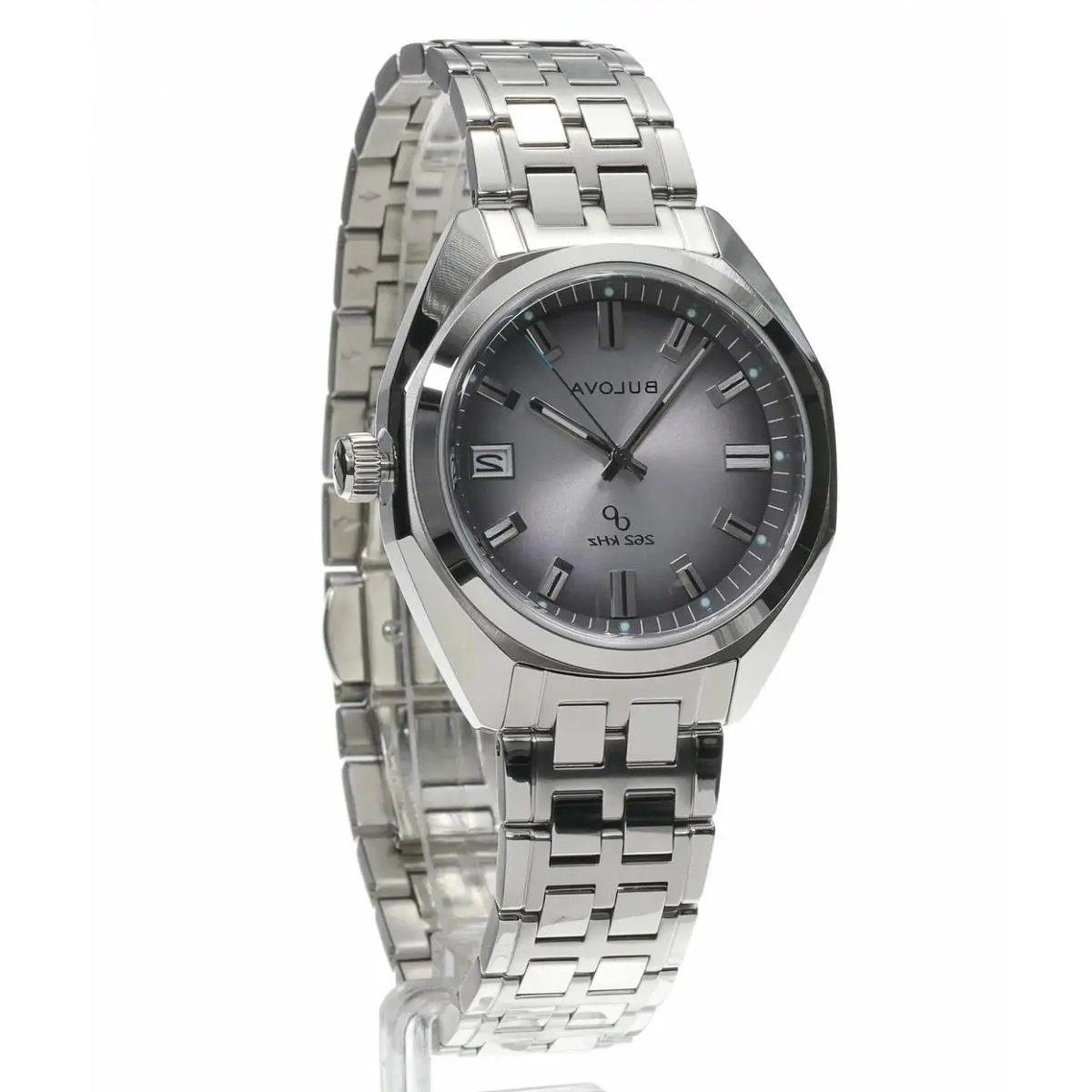 Bulova Classic Jet Star Precisionist Sapphire Crystal Gray Dial 262kHz 96B472 - Dial: Gray, Band: Silver, Bezel: Silver
