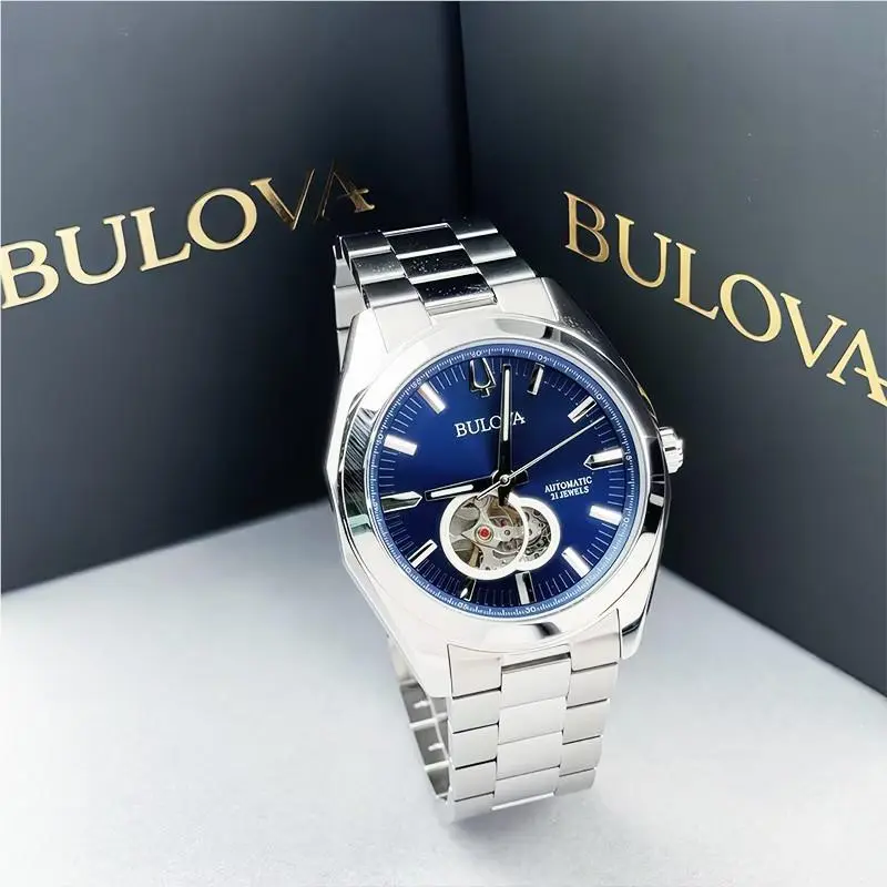Bulova Surveyor 96A275 Blue Dial Classic Automatic Men`s Watch 42mm