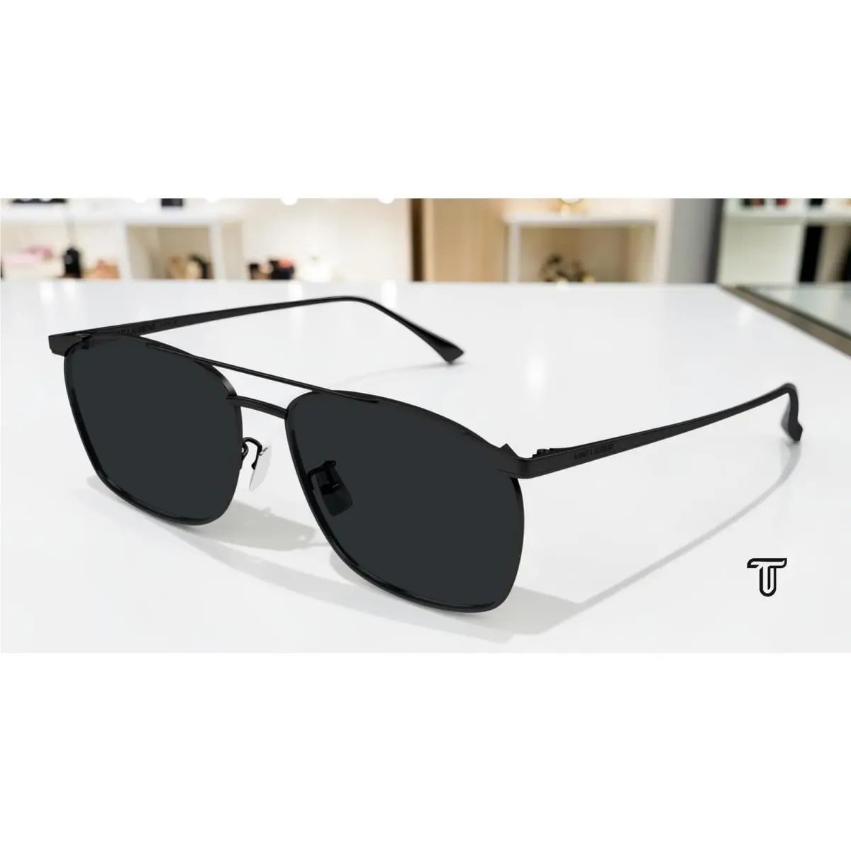 Saint Laurent SL 796 Vincent 003 Black Black 57 mm Men`s Sunglasses - Frame: Black, Lens: Black