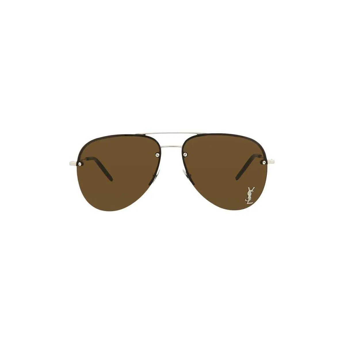 Saint Laurent Women 59mm Aviator Sunglasses Shiny Silver