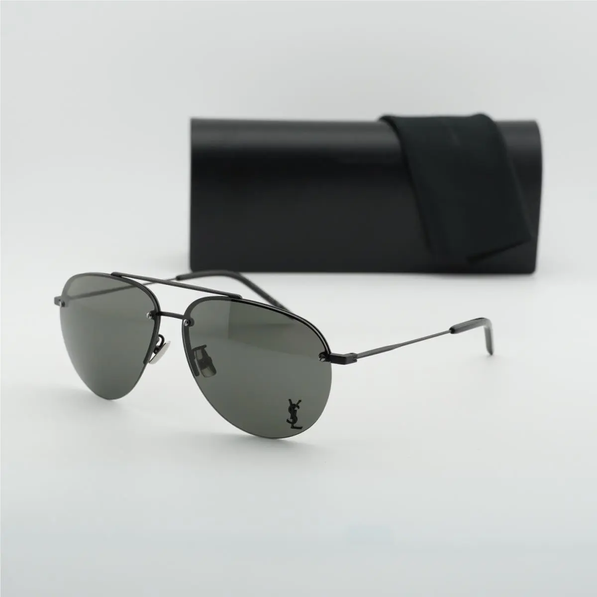 Saint Laurent Classic 11F 005 Shiny Black/grey 63-13-145 Sunglasses