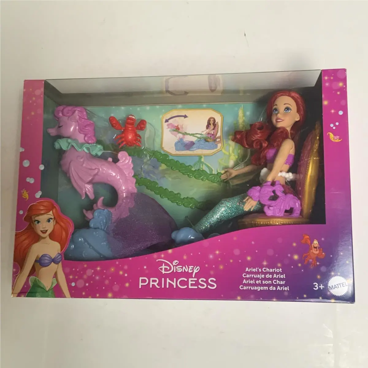 Mattel Disney Princess The Little Mermaid Ariel`s Chariot 11.5 Doll Playset