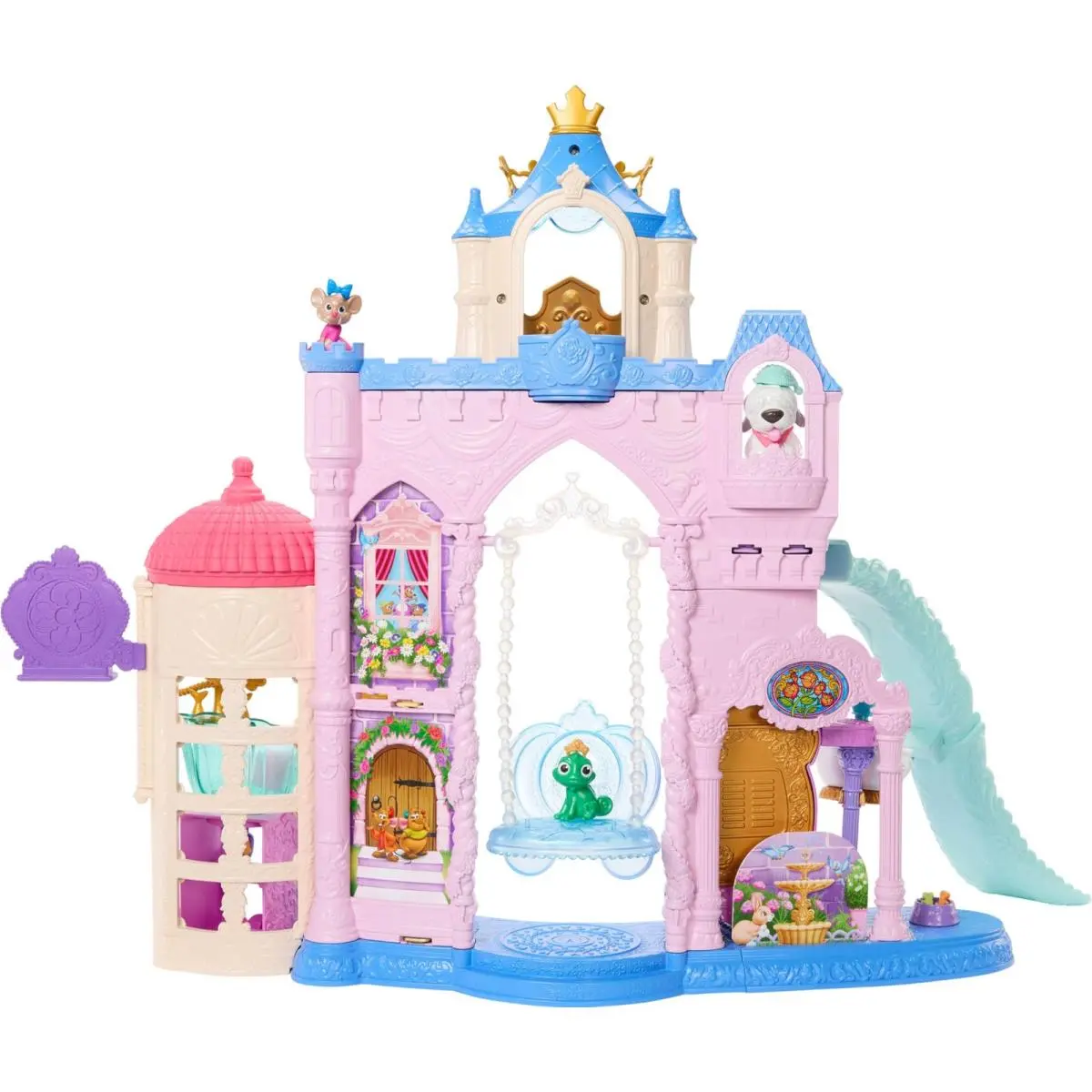 Mattel Disney Princess Pet Castle Playset with 7 Play 2 ft Wide Multicolor