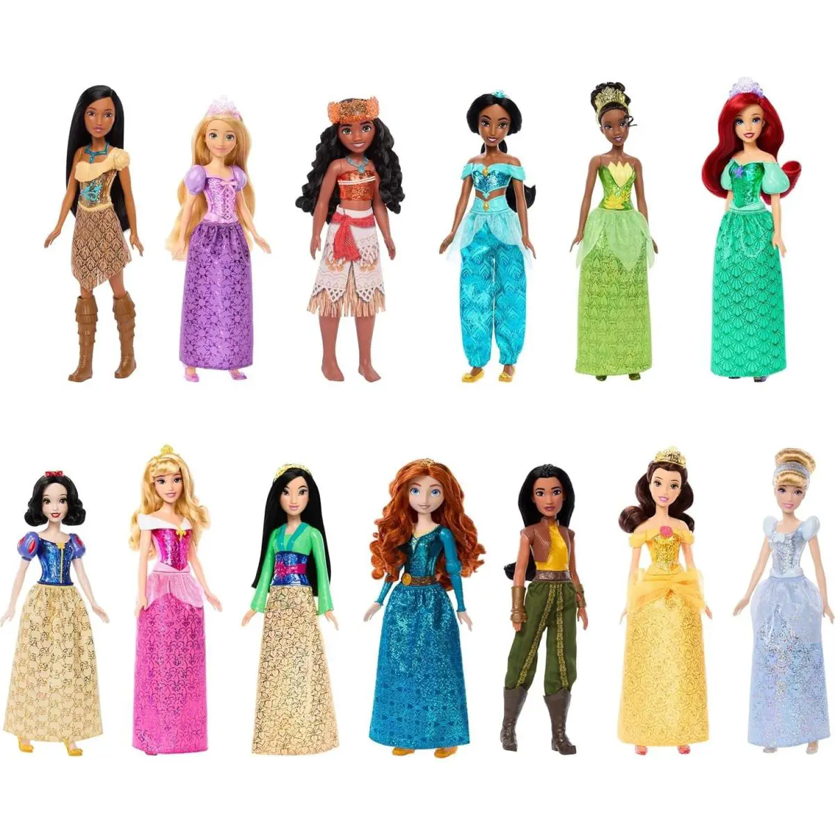 Disney Princess Collection 13 Fashion Dolls 11 H in Sparkling Dresses 2DAY Ship