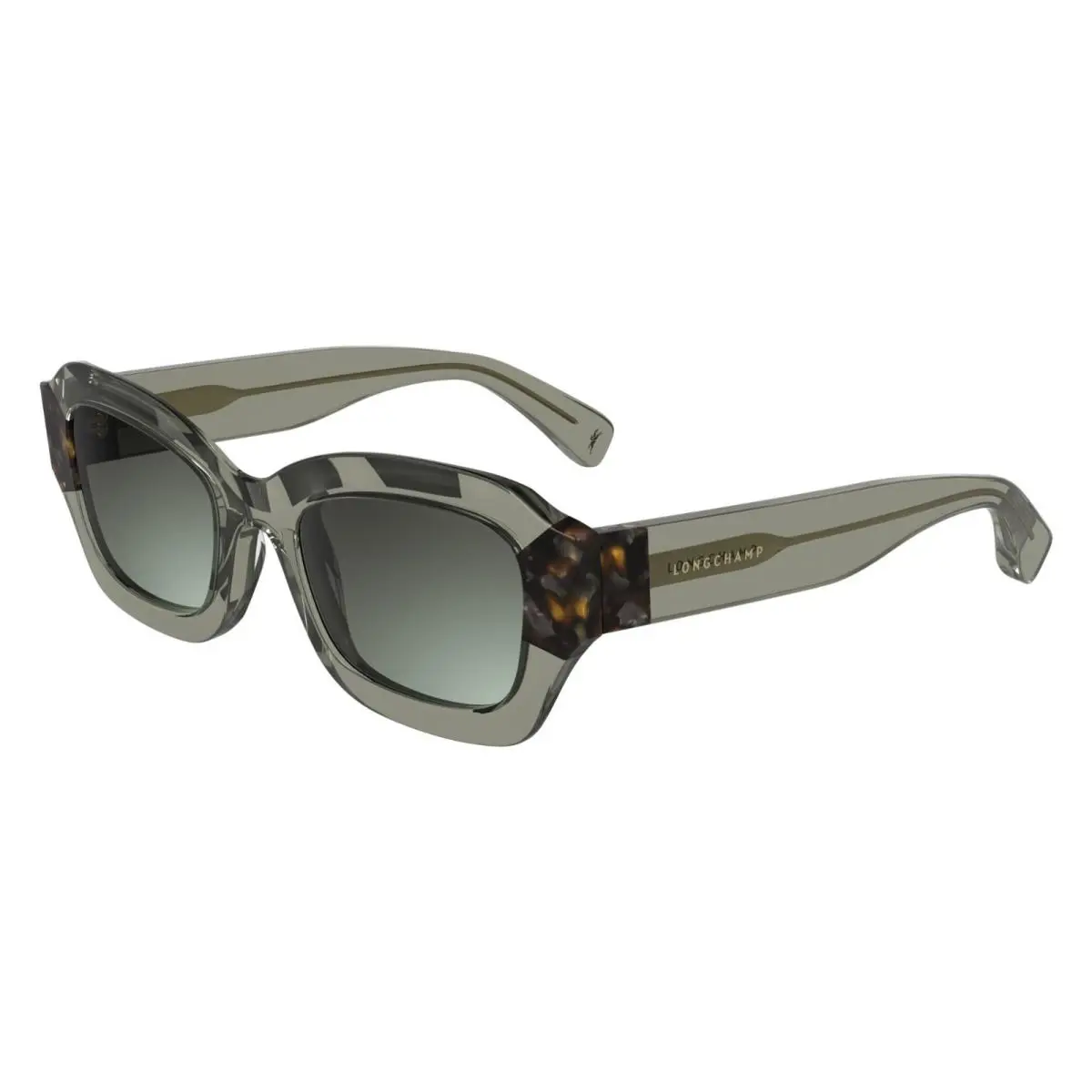 Longchamp Acetate Women`s Sunglasses LO749S Transparent Olive/havana