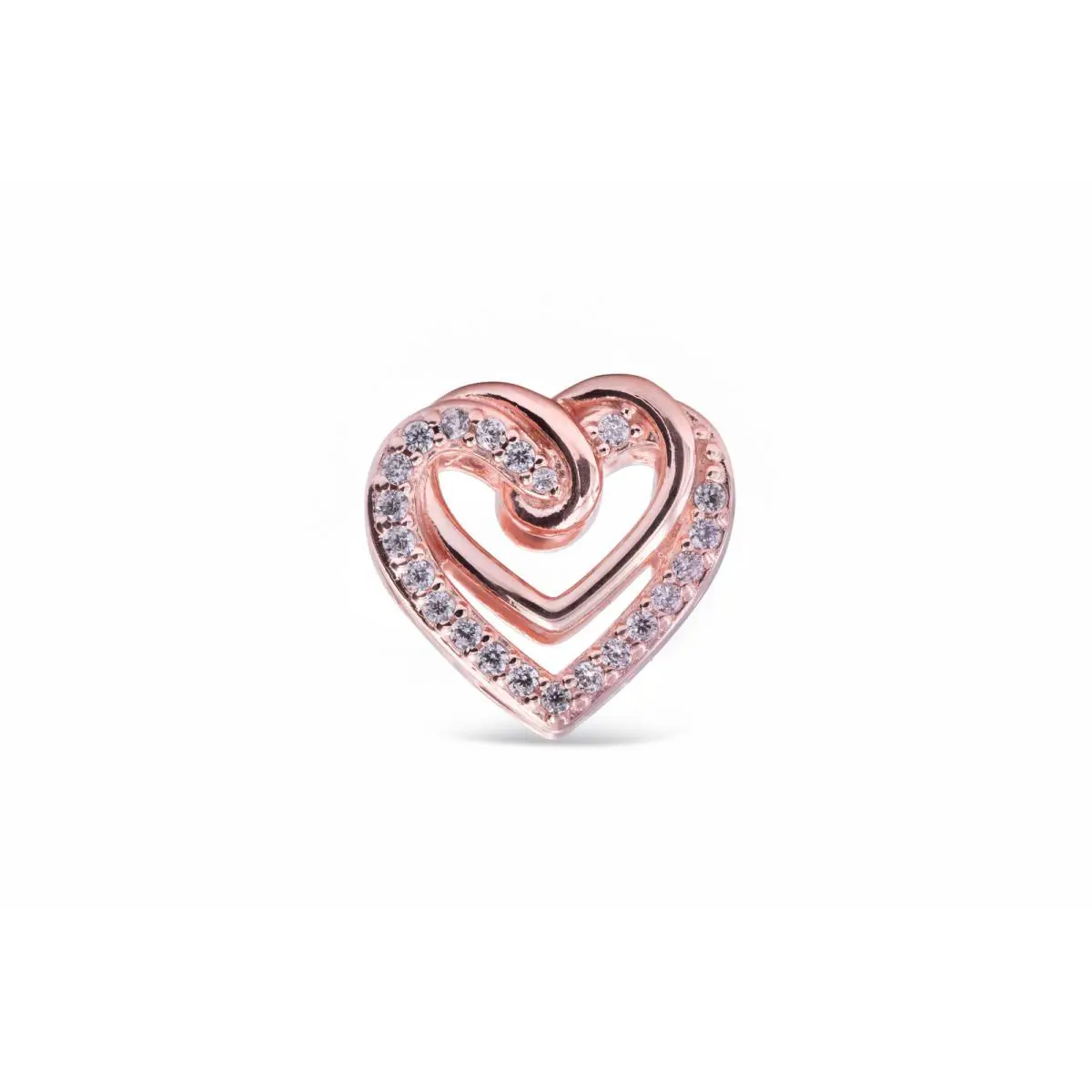 Pandora People Sparkling Entwined Hearts Charm - 789270C01