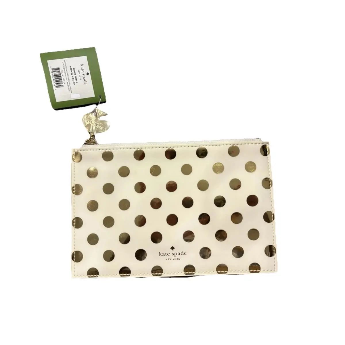Kate Spade Polka Dot Clutch Cream Black Wristlet Bag Pouch