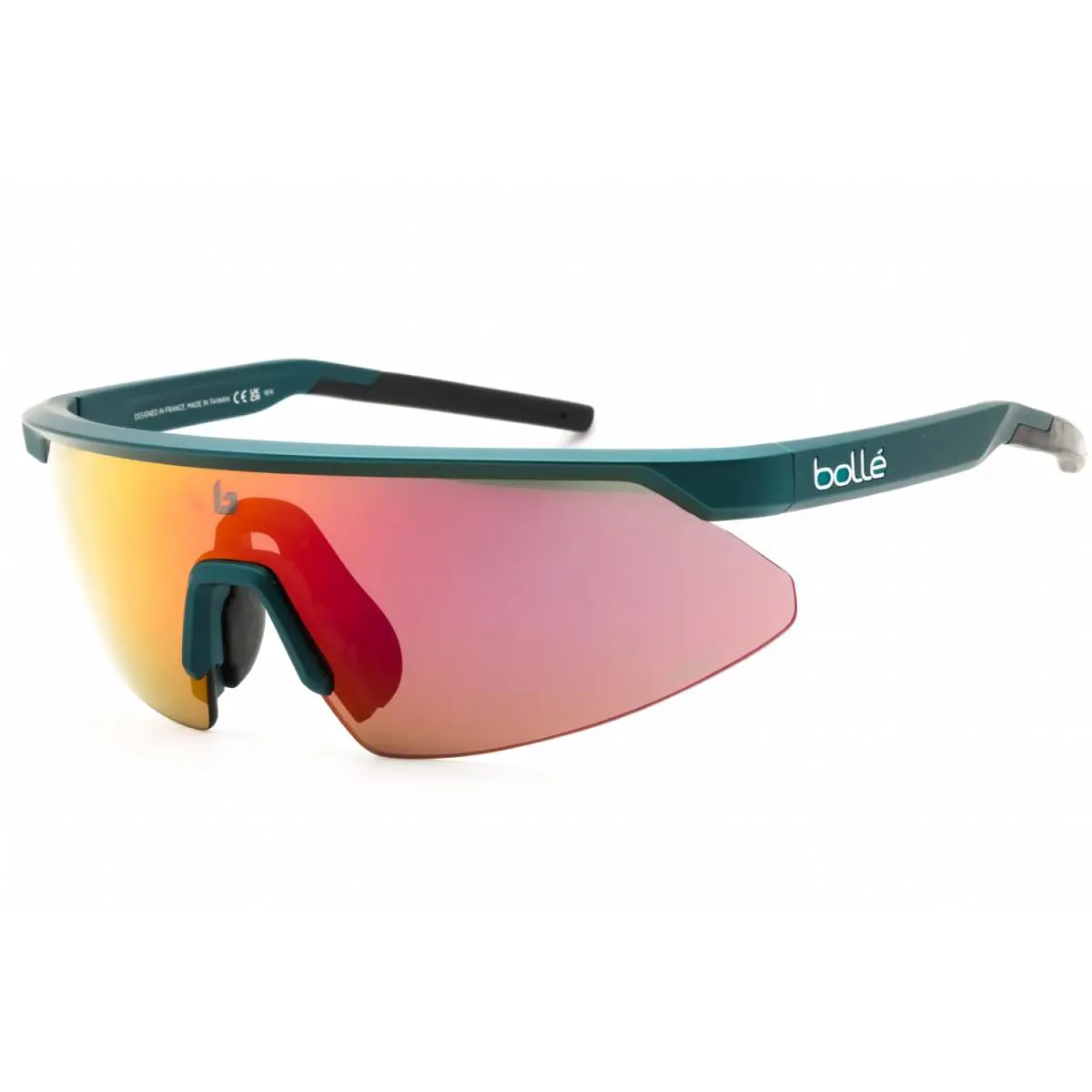 Bolle Micro Edge BS032008 Sunglasses Teal Metallic Frame Volt Ruby