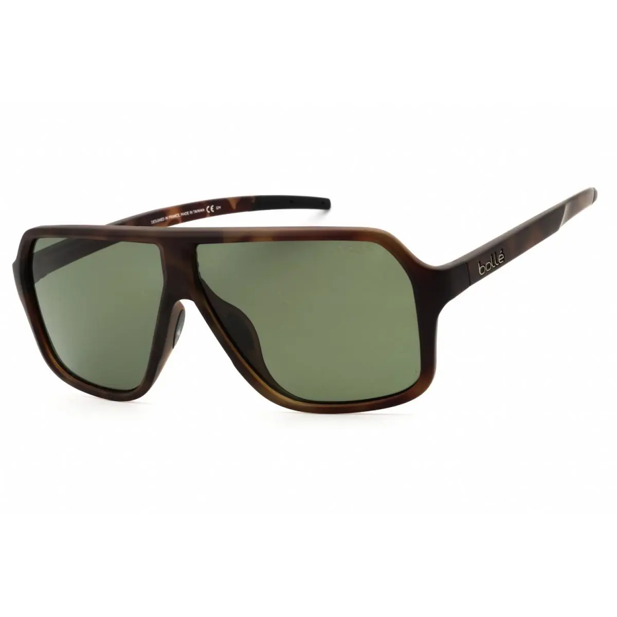 Bolle Prime BS030004 Sunglasses Tortoise Matte Frame Green Polarized Lenses 60mm