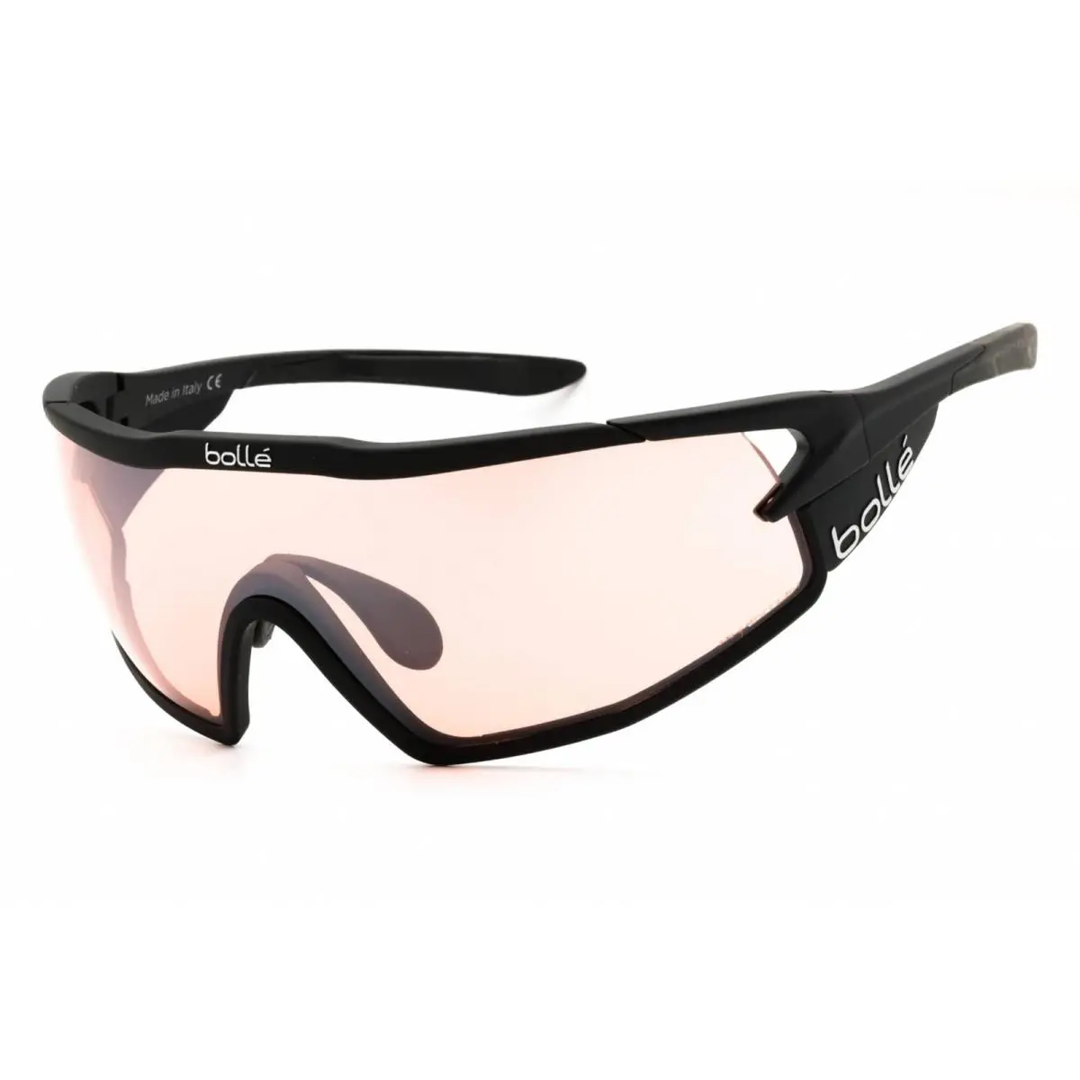 Men`s Sunglasses Matte Black Full Rim Shield Shape Frame B-rock Pro 12627 by Bolle