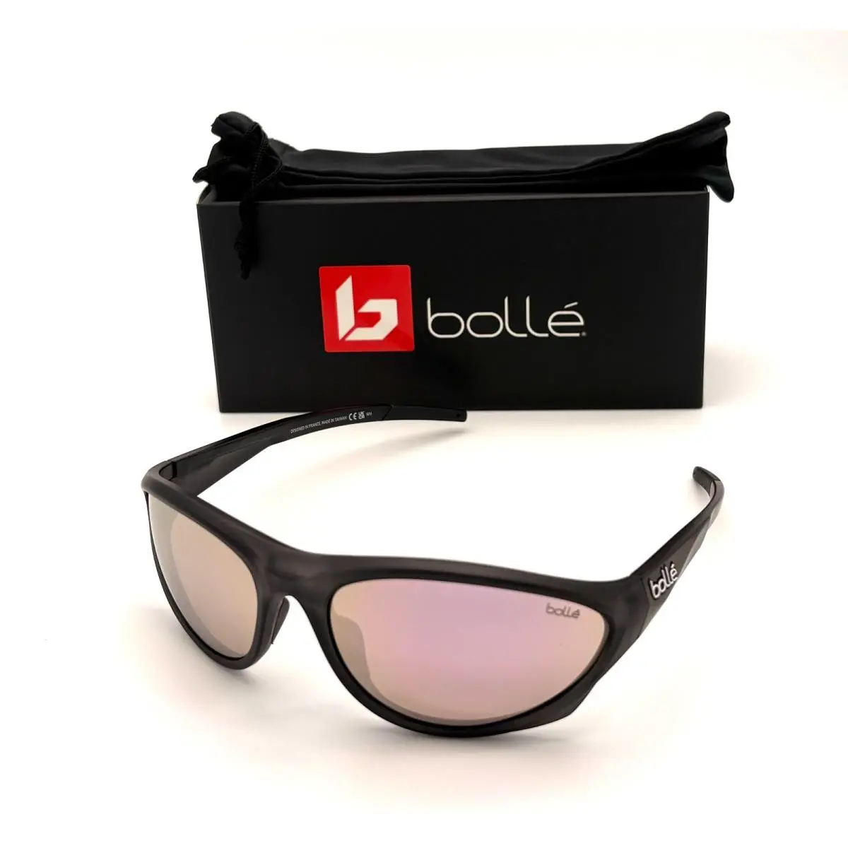 Bolle Chimera Grey Frost / Brown Pink Polarized 65mm Sunglasses