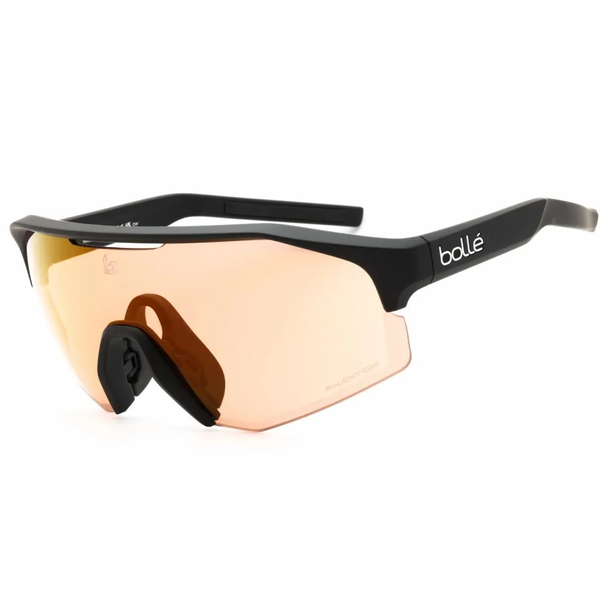 Bolle Lightshifter BS020009 Sunglasses Black Matte Frame Phantom Brown - Frame: Matte Black, Lens: Brown Red