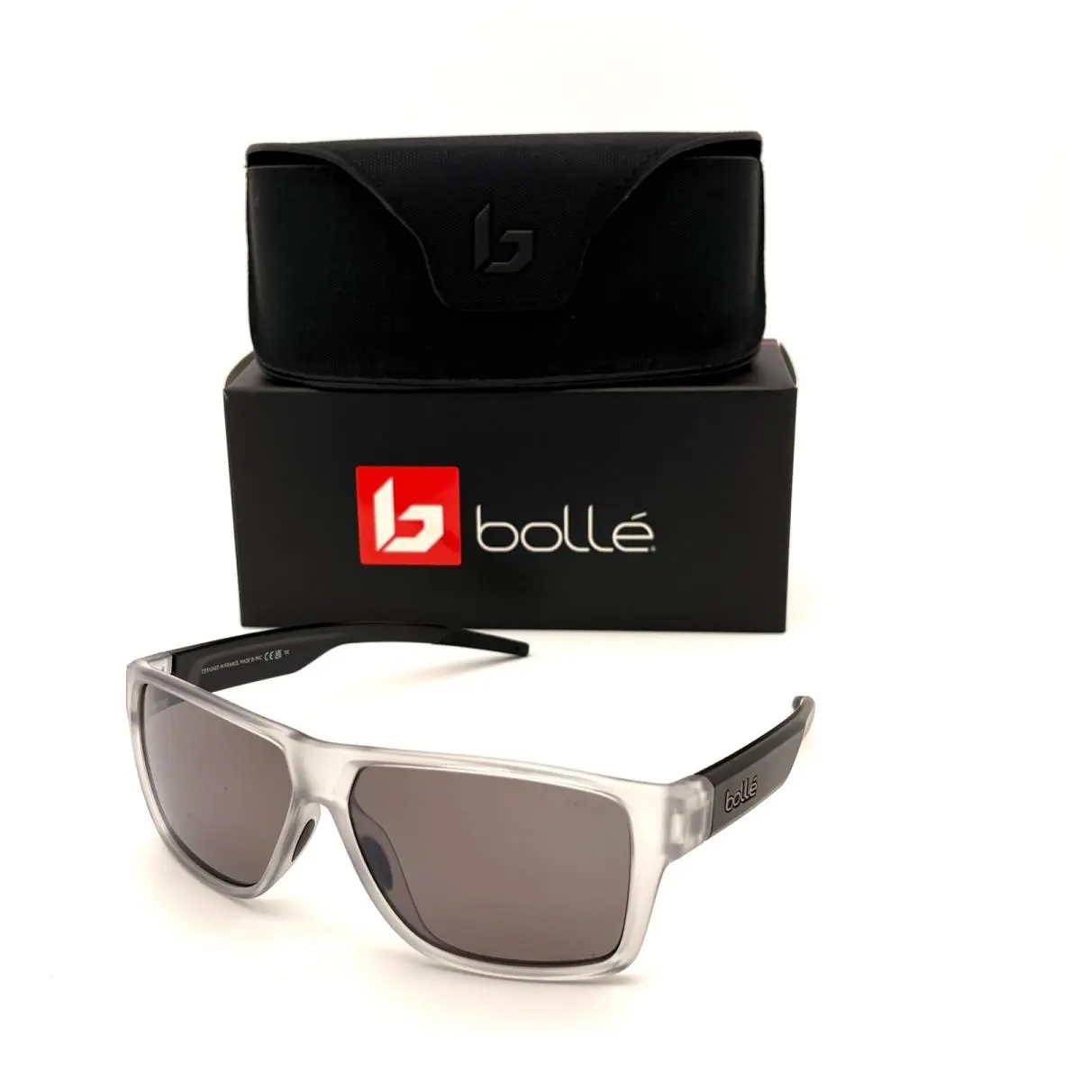 Bolle Tempe Light Gray Frost / Volt + Gun Polarized Polarized 60mm Sunglasses - Frame: Light Grey Frost, Lens: Volt + Gun Polarized