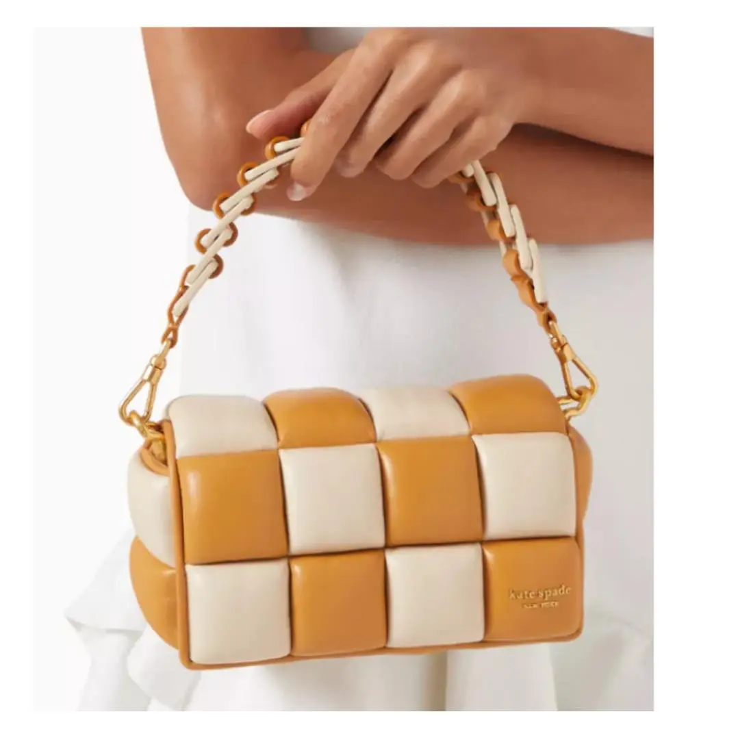 Kate Spade Boxxy East West Crossbody Bag Bare Colorblock Leather Beige Orgpkg